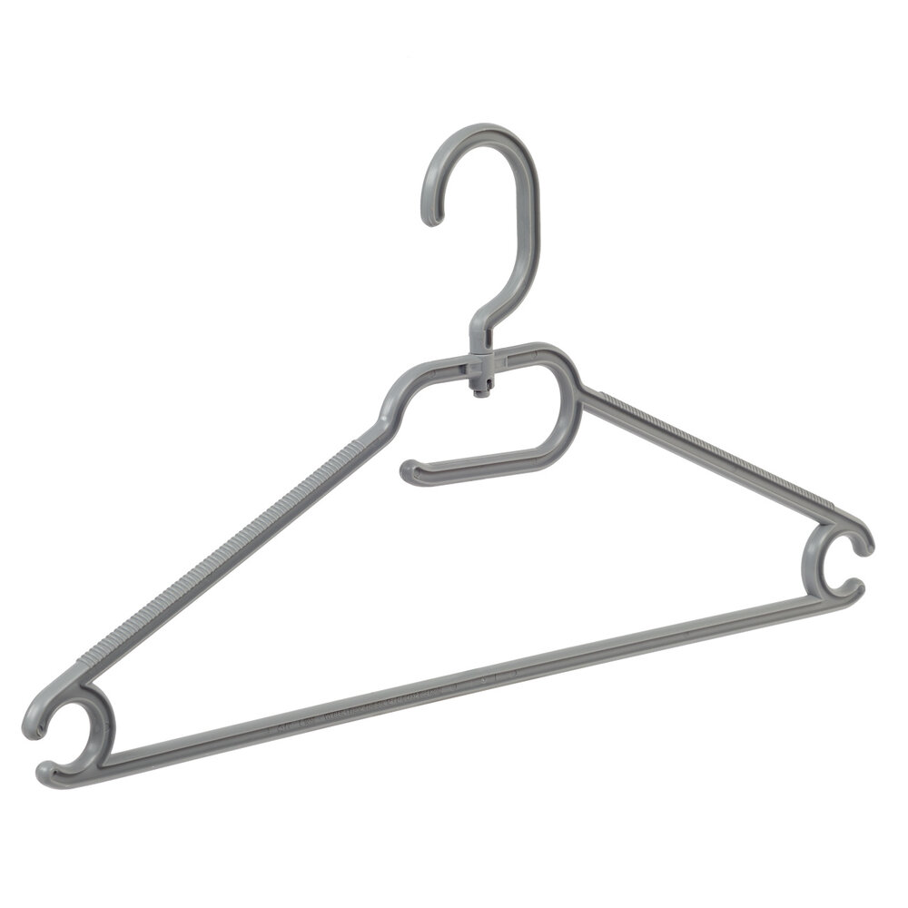 Vielzweckbügel Kunststoff grau mit drehbarer Haken, 42 cm