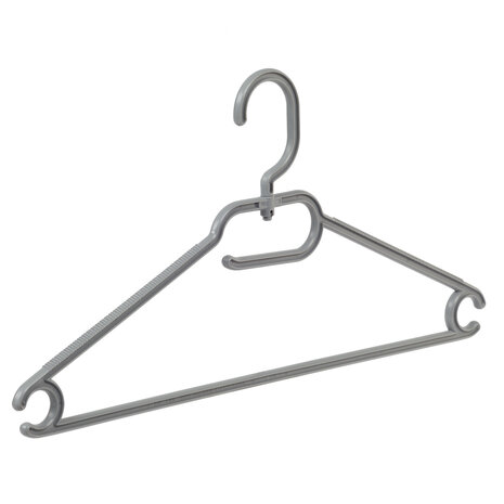 Vielzweckbügel Kunststoff grau mit drehbarer Haken, 42 cm