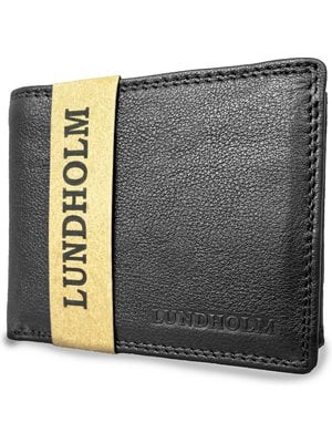 Lundholm Lundholm leren heren portemonnee heren leer zwart - RFID anti-skim - zeer soepel nappa leer