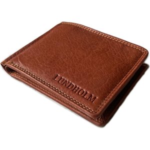 Lundholm Lundholm billfold leren heren portemonnee met RFID bescherming - bruin