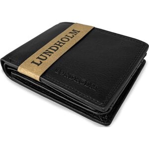 Lundholm Men's Leather Wallet with RFID – Black Lundholm Men's Leather Wallet with RFID – Black