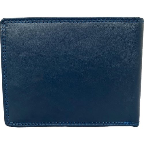 Lundholm Lundholm leren portemonnee heren RFID leer blauw - donkerblauwe herenportemonnee portefeuille heren met anti-skim bescherming - mannen cadeautjes tip