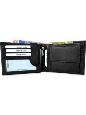 Lundholm Lundholm Leren portemonnee heren leer zeer soepel nappa leer Heren Billfold extra black