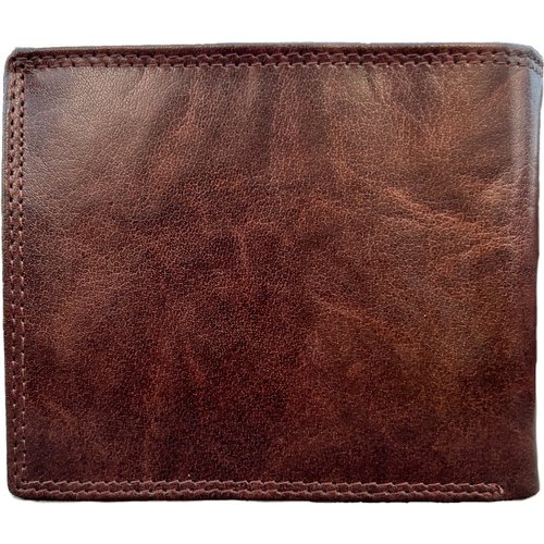 Lundholm Lundholm Portemonnee heren luxe leer RFID anti-skim - Sundsvall serie portefeuille heren leer - mannen cadeautjes Billfold Bruin