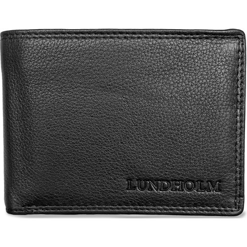 Lundholm Lundholm cadeaupakket mannen leren portemonnee heren zwart met RFID bescherming - in geschenkverpakking - herenportefeuille leder - mannen cadeautjes heren cadeautje voor hem