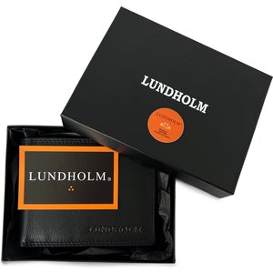 Lundholm Lundholm cadeaupakket mannen leren portemonnee heren zwart met RFID bescherming - in geschenkverpakking - herenportefeuille leder - mannen cadeautjes heren cadeautje voor hem