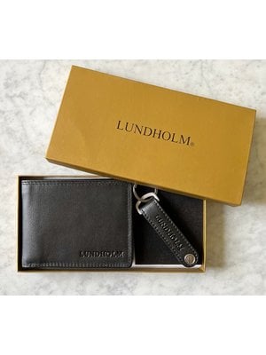 Lundholm Lundholm leren portemonnee heren RFID en bieropener sleutelhanger echt leer - matchende set in luxe giftbox - cadeau voor man flesopener mannen cadeautjes geschenkset