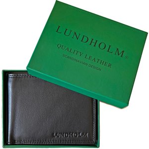 Lundholm Stockholm – Men's Billfold Wallet with RFID in Green Gift Box – Black