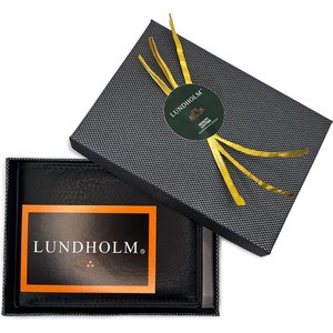 Lundholm Geschenkset Herren Geldbörse aus Leder – Schwarz