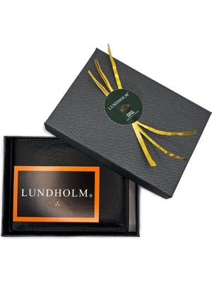 Lundholm Lundholm Luxe heren portemonnee heren leer zwart - cadeau voor man - cadeau set mannen geschenkset voor hem - mannen cadeautje - geschenkset mannen