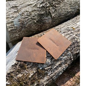 Lundholm Square Leather Coasters Set of 6 in Gift Box – Brown