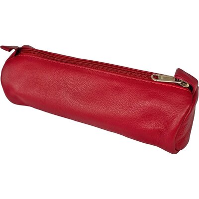 Leren pennenetui: rood