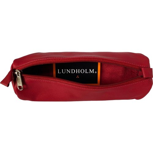 Lundholm Lundholm leren etui pennenetui leer rood - pennenzak volwassenen - cadeau voor vrouw - vrouwen cadeautjes