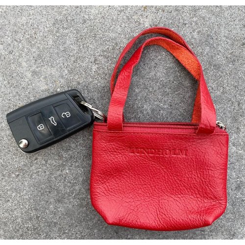 Lundholm Lundholm leren sleuteletui dames rood, auto sleutelhanger dames autosleutel hoesje - sleuteletui met rits leer - sleutelhanger auto dames - sleutelhanger dames cadeau voor vrouw vrouwen cadeautjes