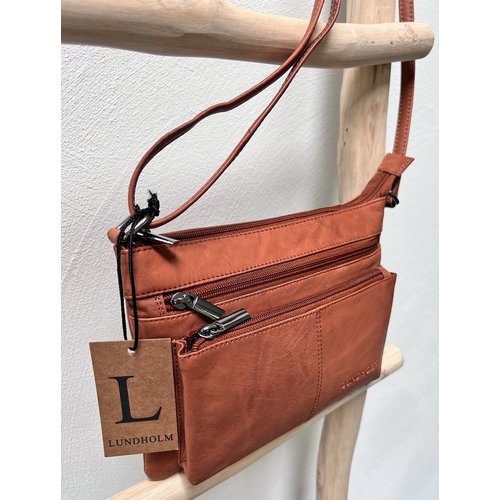 Lundholm Lundholm leren schoudertas dames groot bruin - schoudertassen dames leer tas dames schoudertas | Lundholm Kopenhagen serie