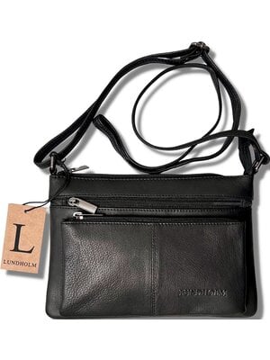 Lundholm Lundholm leren schoudertas dames groot zwart - schoudertassen dames leer tas dames schoudertas | Lundholm Kopenhagen serie