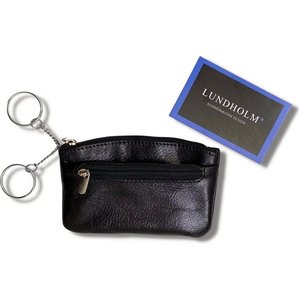 Lundholm Lundholm leren sleuteletui heren zwart - sleuteltasje met rits sleutelhanger auto - autosleutel hoesje mannen cadeautjes - cadeau voor man tip