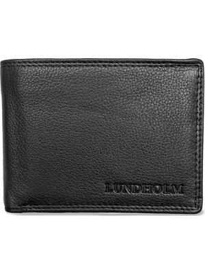 Lundholm Lundholm hoogwaardig leren portemonnee heren zwart leder – zeer soepel rundleer – compact, dun en veel pasruimte