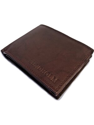Lundholm Lundholm leren portemonnee heren zeer soepel nappa leer - billfold model bruin met RFID anti-skim bescherming Norsjö serie