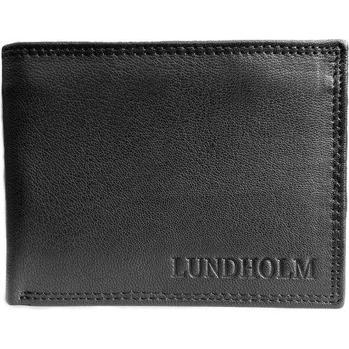 Lundholm Lundholm leren portemonnee heren zeer soepel nappa leer – billfold model zwart met RFID anti-skim bescherming Norsjö serie