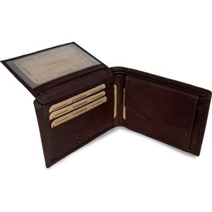 Lundholm Lundholm leren portemonnee heren zeer soepel nappa leer - billfold model bruin met RFID anti-skim bescherming | Norsjö serie