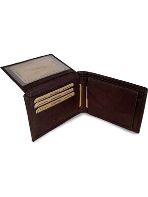 Lundholm Lundholm leren portemonnee heren zeer soepel nappa leer - billfold model bruin met RFID anti-skim bescherming | Norsjö serie