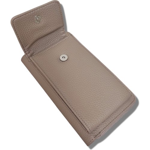 Lundholm Lundholm telefoontasje dames - portemonnee dames met telefoonvak Svanvik serie taupe