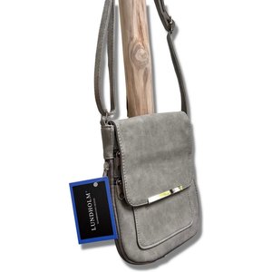 Lundholm Bågsjö – Small Women's Shoulder Bag with Zip Pockets – Grey Lundholm Bågsjö – Small Women's Shoulder Bag with Zip Pockets – Grey