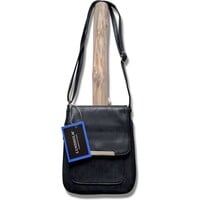 Bågsjö – Small Women's Shoulder Bag with Zip Pockets – Black