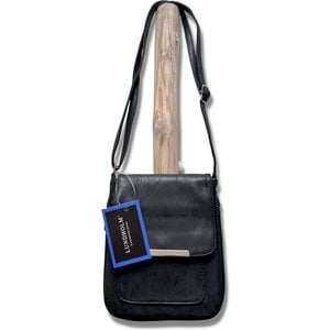 Lundholm Bågsjö – Kleine Schultertasche Damen mit Reißverschlussfächern – Schwarz