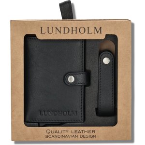 Lundholm Lundholm pasjeshouder mannen met portemonnee en leren sleutelhouder key organizer zwart