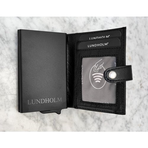 Lundholm Lundholm pasjeshouder mannen met portemonnee en leren sleutelhouder key organizer zwart