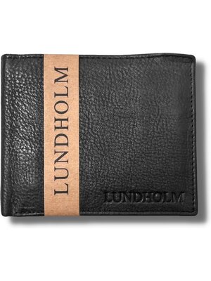 Lundholm Lundholm leren portemonnee heren zwart topkwaliteit leer, compact model - portefeuille heren RFID anti-skim - compact, dun formaat - cadeau voor man | Lundholm Iggesund serie