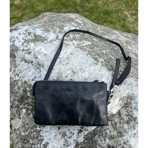 Lundholm Lundholm schoudertas dames top kwaliteit leer zwart - schoudertasje dames klein zwart crossbody tas | cadeau voor vriendin tip | Scandinavisch design - Lundholm Myrdal serie