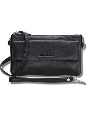Lundholm Lundholm schoudertas dames top kwaliteit leer zwart - schoudertasje dames klein zwart crossbody tas | cadeau voor vriendin tip | Scandinavisch design - Lundholm Myrdal serie