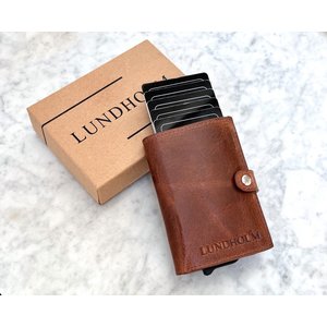 Lundholm Trondheim – Women's Pop-Up Card Holder Wallet – Cognac Lundholm Trondheim – Women's Pop-Up Card Holder Wallet – Cognac