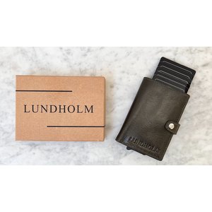 Lundholm Lundholm pasjeshouder vrouwen met portemonnee olijf groen - creditcardhouder dames uitschuifbaar - cadeau voor vriendin | Lundholm Trondheim serie