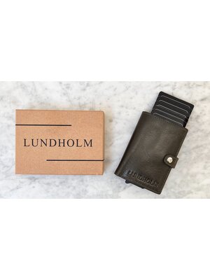 Lundholm Lundholm pasjeshouder vrouwen met portemonnee olijf groen - creditcardhouder dames uitschuifbaar - cadeau voor vriendin | Lundholm Trondheim serie