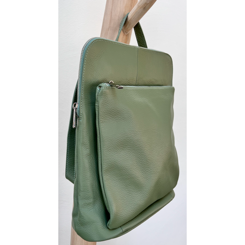 Lundholm Lundholm rugzak dames leer pastel groen - hoge kwaliteit rundleer - geschikt voor 13.3 inch laptop | Jutland serie