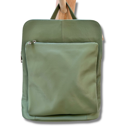 Lundholm Lundholm rugzak dames leer pastel groen - hoge kwaliteit rundleer - geschikt voor 13.3 inch laptop | Jutland serie