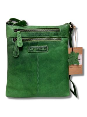 Louis Wallis Louis Wallis Schoudertas dames leer groen - dames tassen schoudertas crossbody - hoogwaardig leer - vrouwen cadeautjes tip - Copy