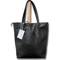 Lundholm tas dames schoudertas shopper dames leer zwart met rits - shopper dames leer - zeer soepel leer - cadeau voor vrouw vrouwen cadeautjes tip | Lundholm Odense serie