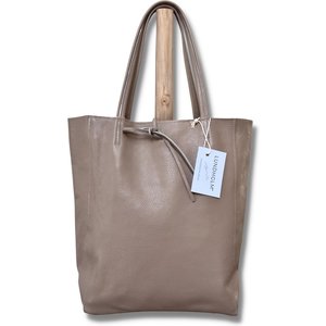 Lundholm Odense – Leren Shopper Dames met Rits – Taupe Lundholm Odense – Leren Shopper Dames met Rits – Taupe