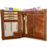Lundholm leren heren portemonnee met RFID anti skim bescherming - bruin