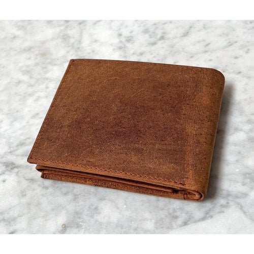 Lundholm Lundholm luxe giftset leren heren portemonnee RFID compact en riem heren leer bruin cognac - cadeau voor man - mannen cadeautjes geschenk set - topkwaliteit - Scandinavisch design - Ärhus serie