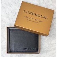 Lundholm leren portemonnee heren zwart met RFID bescherming topkwaliteit - in geschenkverpakking - herenportefeuille leder
