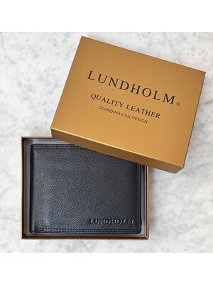 Lundholm Lundholm leren portemonnee heren zwart met RFID bescherming topkwaliteit - in geschenkverpakking - herenportefeuille leder