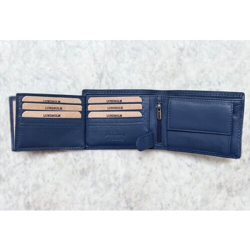 Lundholm Lundholm Dames Portemonnee Azuur Blauw Leer RFID (Anti-Skim) - portemonnee dames billfold vrouwen cadeautjes tip | Scandinavisch design - Göteborg serie