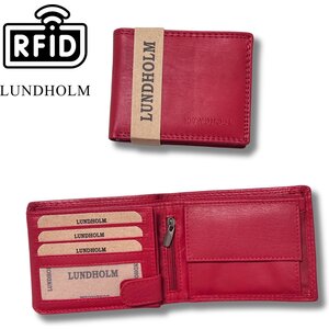 Lundholm Lundholm Dames Portemonnee Rood Leer RFID (Anti-Skim) - portemonnee dames billfold vrouwen cadeautjes tip | Scandinavisch design - Göteborg serie