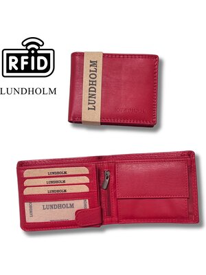 Lundholm Lundholm Dames Portemonnee Rood Leer RFID (Anti-Skim) - portemonnee dames billfold vrouwen cadeautjes tip | Scandinavisch design - Göteborg serie
